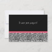 Trendy Leopard Print and Pink Ribbon Hartelijk dan Bedankkaart (Achterkant)
