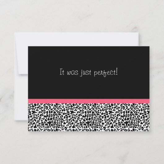 Trendy Leopard Print and Pink Ribbon Hartelijk dan Bedankkaart (Achterkant)