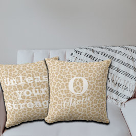 Trendy Leopard Print Custom Monogram & Naam Kussen