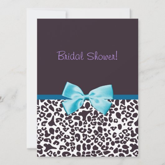 Trendy Leopard Print en Blue Ribbon Vrijgezellenfe Kaart (Voorkant)