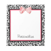 Trendy Leopard Print en roze lint met naam Notitieblok (Voorkant)