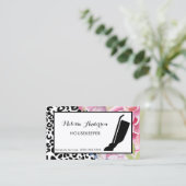 Trendy Leopard Print Floral Housekeeper en Vacuum Visitekaartje (Staand voorkant)