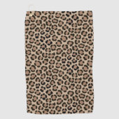 Trendy Leopard Print Fur Effect Repeat Pattern Golfhanddoek (Voorkant)