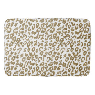 Trendy Leopard Print Gouden Glitter Badmat