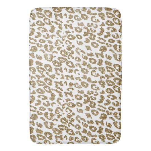  Trendy Leopard Print Gouden Glitter Badmat (Voorkant Verticaal)