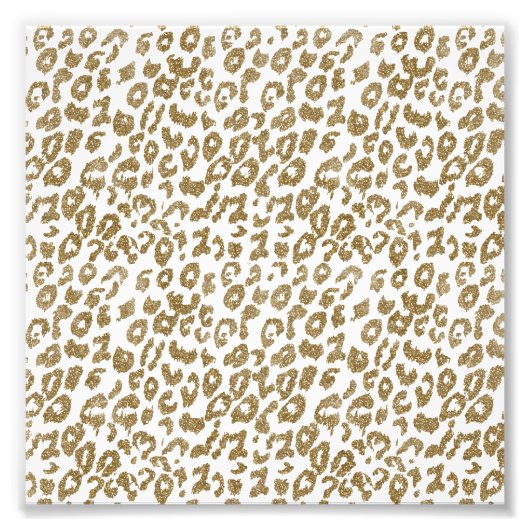  Trendy Leopard Print Gouden Glitter Foto Afdruk (Voorkant)
