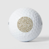 Trendy Leopard Print Gouden Glitter Golfballen (Voorkant)