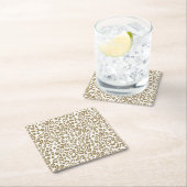 Trendy Leopard Print Gouden Glitter Kartonnen Onderzetters (Insitu)