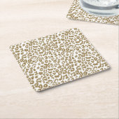 Trendy Leopard Print Gouden Glitter Kartonnen Onderzetters (Schuin)