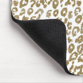 Trendy Leopard Print Gouden Glitter Muismat (Hoek)