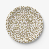  Trendy Leopard Print Gouden Glitter Papieren Bordje (Voorkant)
