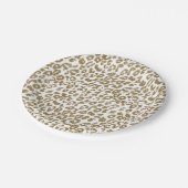 Trendy Leopard Print Gouden Glitter Papieren Bordje (Gekanteld)
