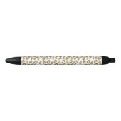 Trendy Leopard Print Gouden Glitter Zwarte Inkt Pen (Voorkant)