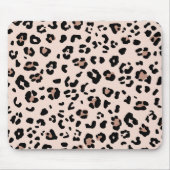 Trendy Leopard Print in Blush Pink en Black Muismat (Voorkant)