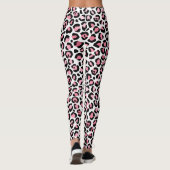 Trendy Leopard Print in roze en zwart Leggings (Achterkant)