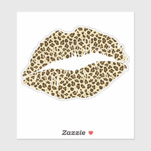 Trendy Leopard Print Kiss - Contour Sticker (Vel)