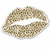 Trendy Leopard Print Kiss - Contour Sticker (Voorkant)