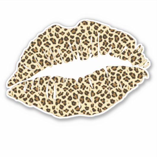 Trendy Leopard Print Kiss - Contour Sticker (Voorkant)