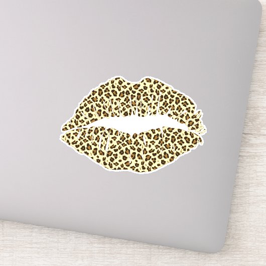 Trendy Leopard Print Kiss - Contour Sticker (Detail)