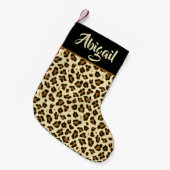 Trendy Leopard Print - op maat gemaakt Kleine Kerstsok (Voorkant (Hangend))