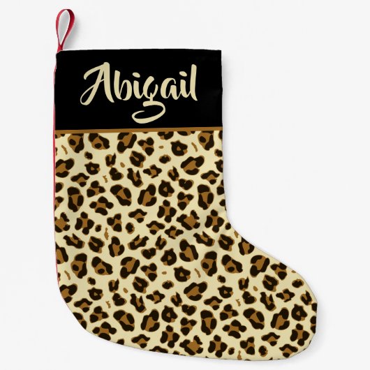 Trendy Leopard Print - op maat gemaakt Kleine Kerstsok (Voorkant)