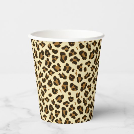 Trendy Leopard Print Papieren Bekers (Voorkant)