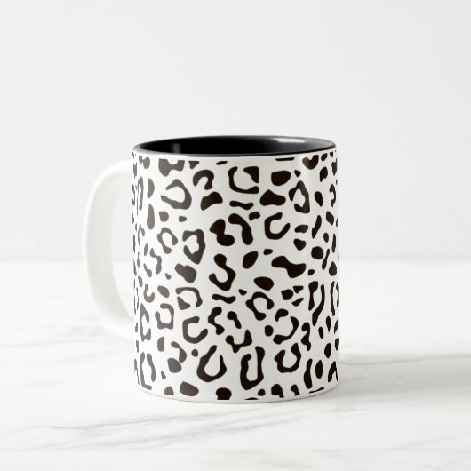 Trendy Leopard print patroon Tweekleurige Koffiemok (Voorkant links)