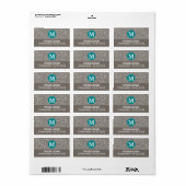 Trendy Leopard Print Pattern met Aqua Monogram Etiket (Full Sheet)