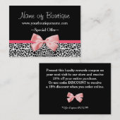 Trendy Leopard Print Pink Ribbon Discount Coupon (Voorkant / Achterkant)