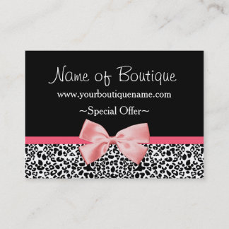 Trendy Leopard Print Pink Ribbon Discount Coupon