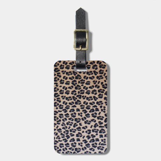 Trendy Leopard Print Travel Bagagelabel (Voorkant verticaal)