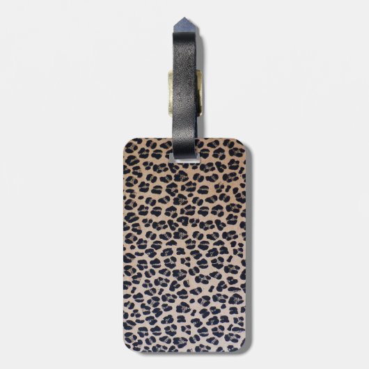 Trendy Leopard Print Travel Bagagelabel (Achterkant verticaal)