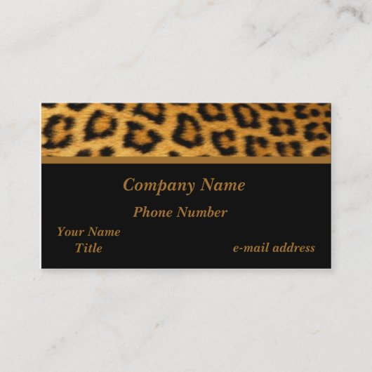Trendy Leopard Print Visitekaartje (Voorkant)