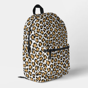 Trendy Leopard Simulate Fur Effect Pattern Bedrukte Rugzak