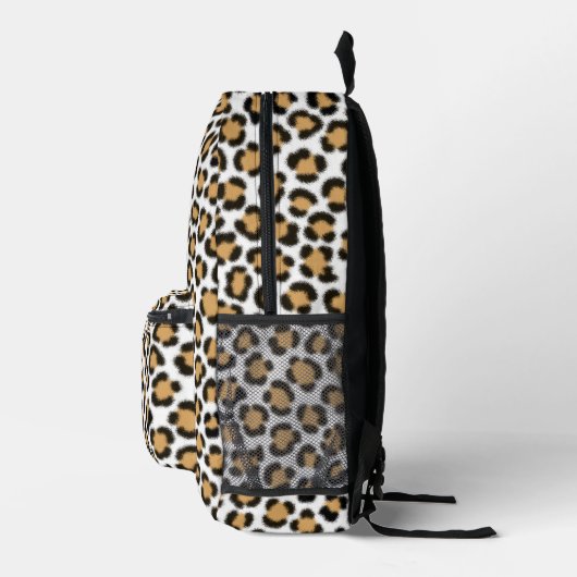 Trendy Leopard Simulate Fur Effect Pattern Bedrukte Rugzak (Rechts)