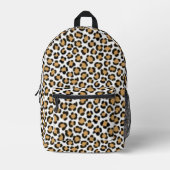 Trendy Leopard Simulate Fur Effect Pattern Bedrukte Rugzak (Voorkant)