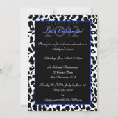 Trendy Leopard Then and Now Graduation Invitation Kaart (Achterkant)