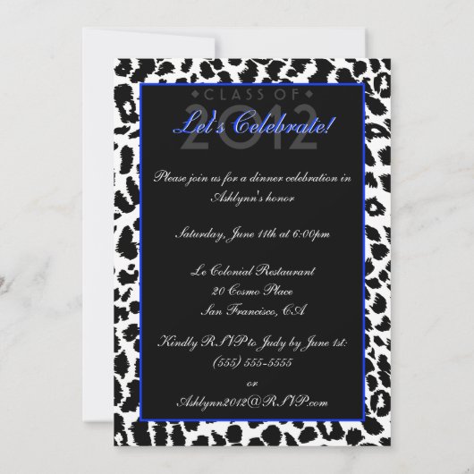 Trendy Leopard Then and Now Graduation Invitation Kaart (Achterkant)