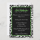 Trendy Leopard Then and Now Graduation Invitation Kaart (Achterkant)