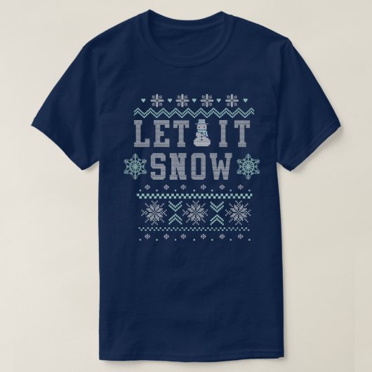 Trendy Let It Snow Christmas Pattern T-shirt (Design voorkant)