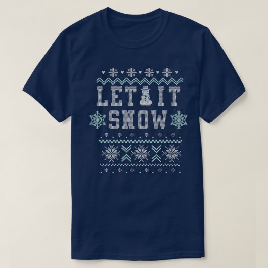 Trendy Let It Snow Christmas Pattern T-shirt (Design voorkant)