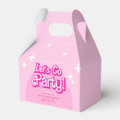 Trendy Let's Go Party roze VERJAARDAG Bedankdoosjes (Achterkant)