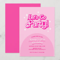 trendy Let's Go Party roze Verjaardag