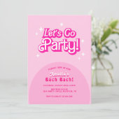 trendy Let's Go Party roze vrijgezellenfeest Kaart (Staand voorkant)