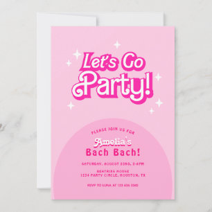 trendy Let's Go Party roze vrijgezellenfeest Kaart
