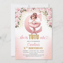 Trendy letter C monogram ballerina meisje verjaard Kaart