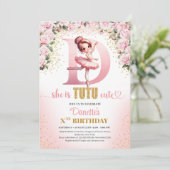 Trendy letter D monogram ballerina meisje verjaard Kaart (Staand voorkant)