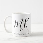 Trendy Letter-Initiaal met Mok naam (Links)