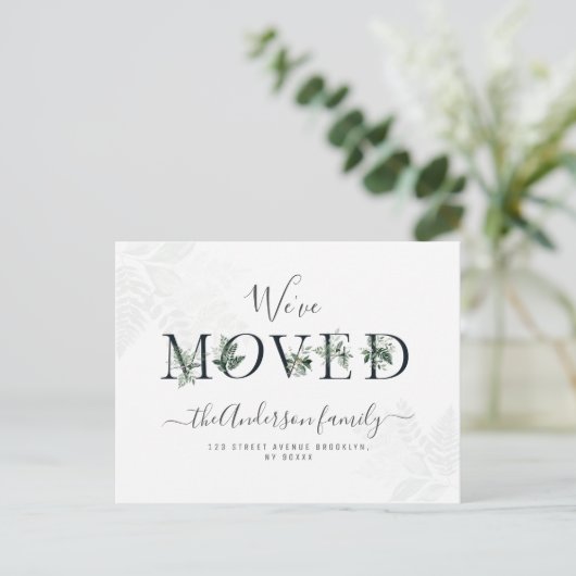 Trendy lettering New Home Moving aankondiging Briefkaart (Staand voorkant)