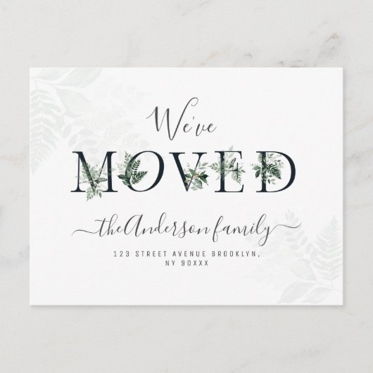 Trendy lettering New Home Moving aankondiging Briefkaart (Voorkant)
